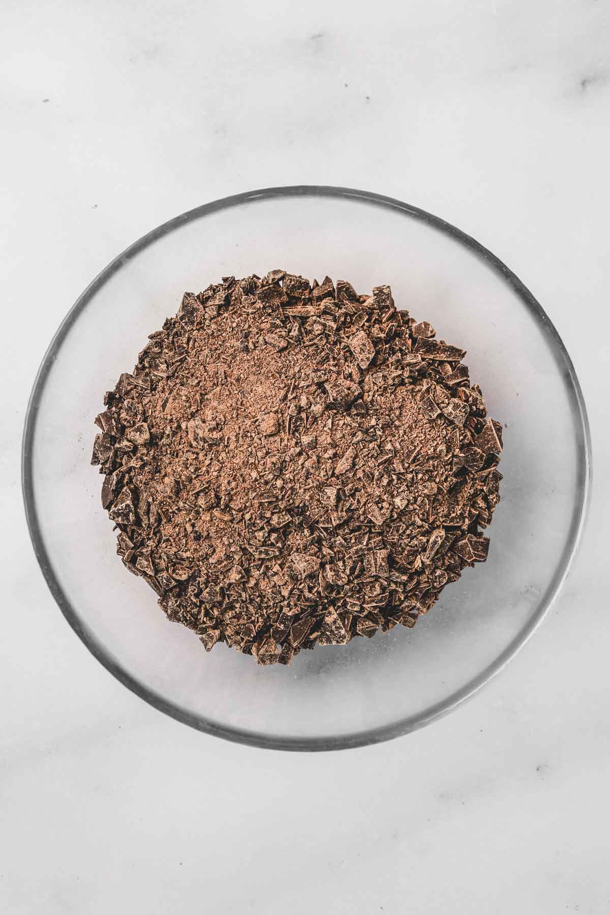 medium bowl with chopped chocolate