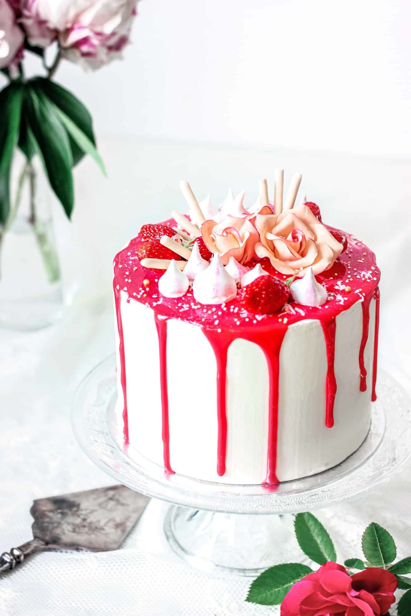 Layer cake vanille fraise