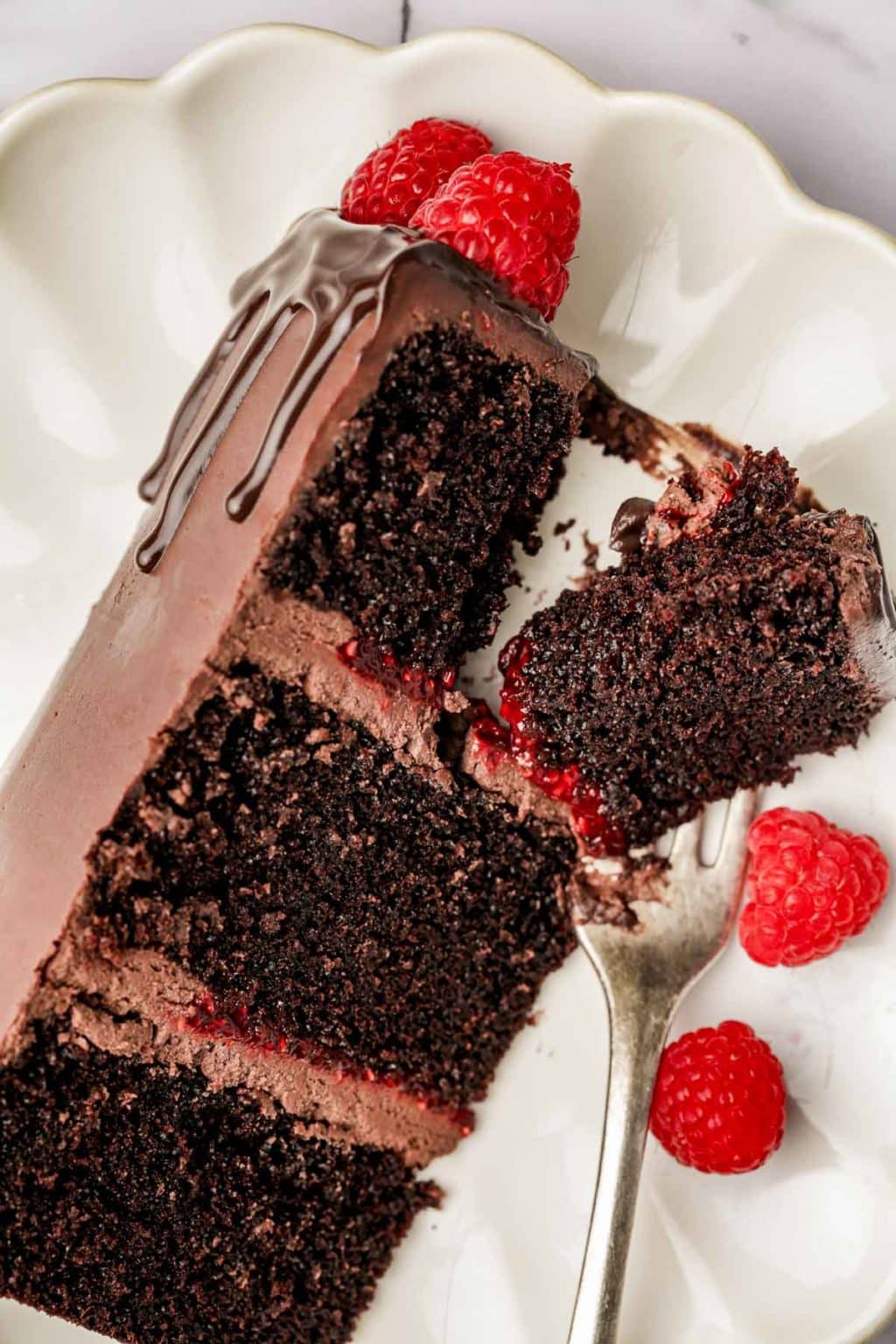 Chocolate Raspberry Cake with Ganache and Drip