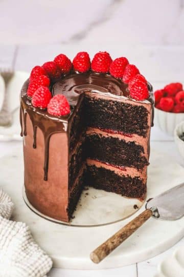Chocolate Raspberry Cake with Ganache and Drip