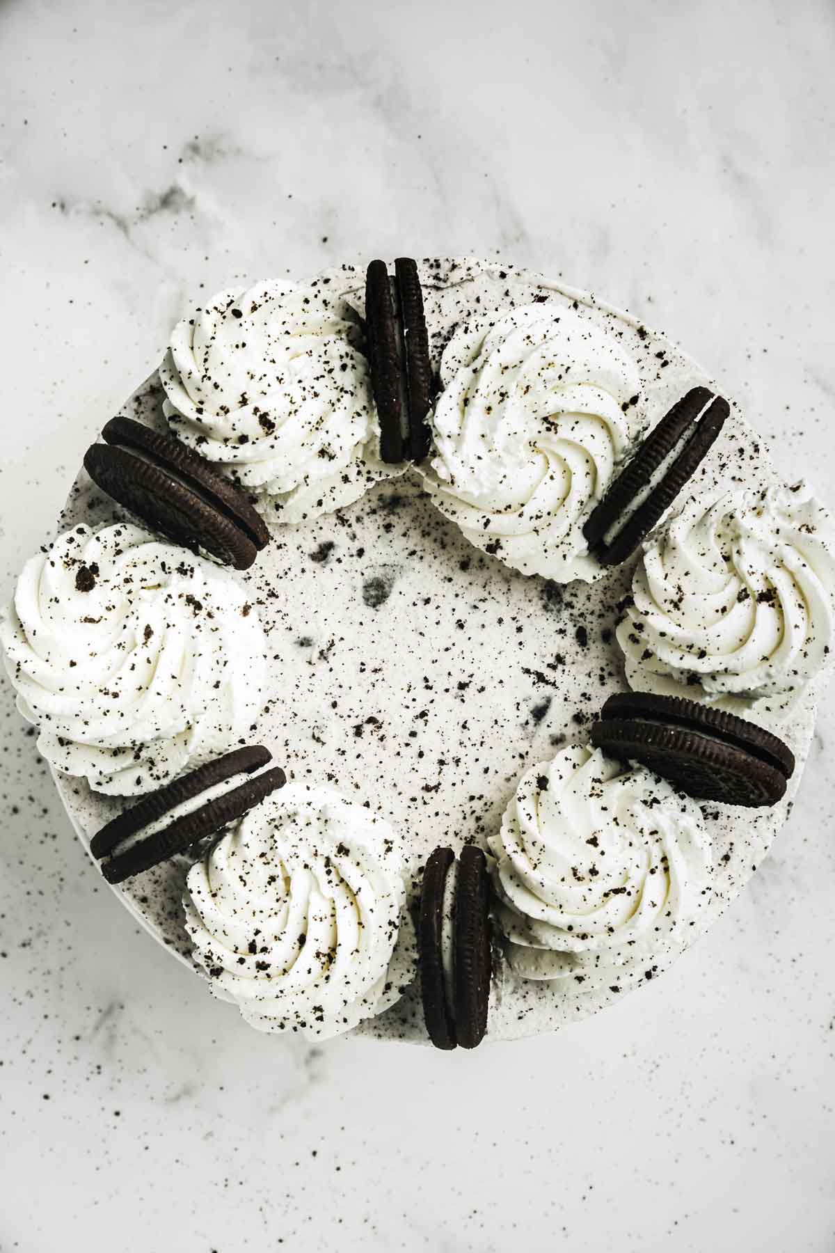 cheesecake Oreo vu d'en haut