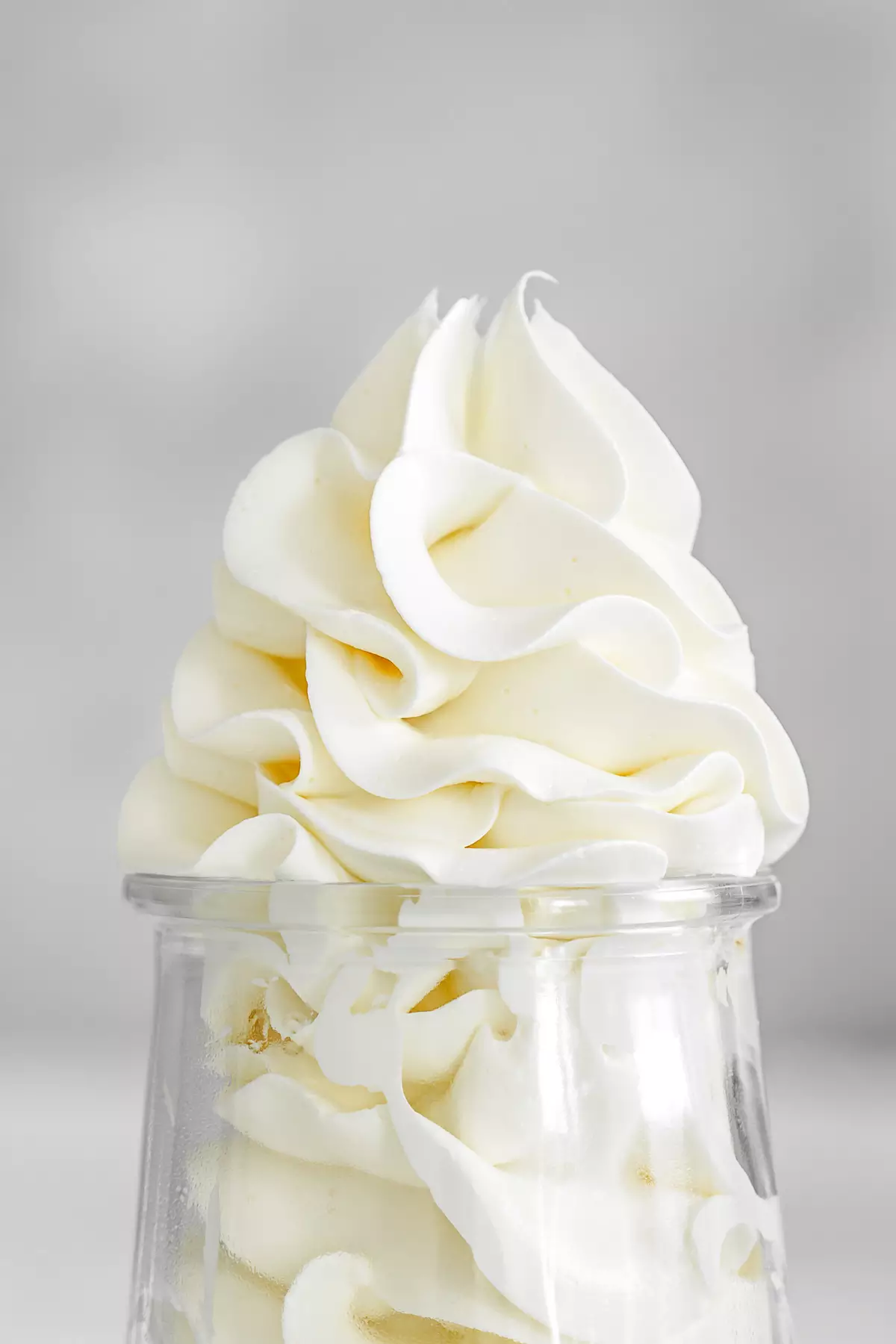 italian buttercream piped in a jar