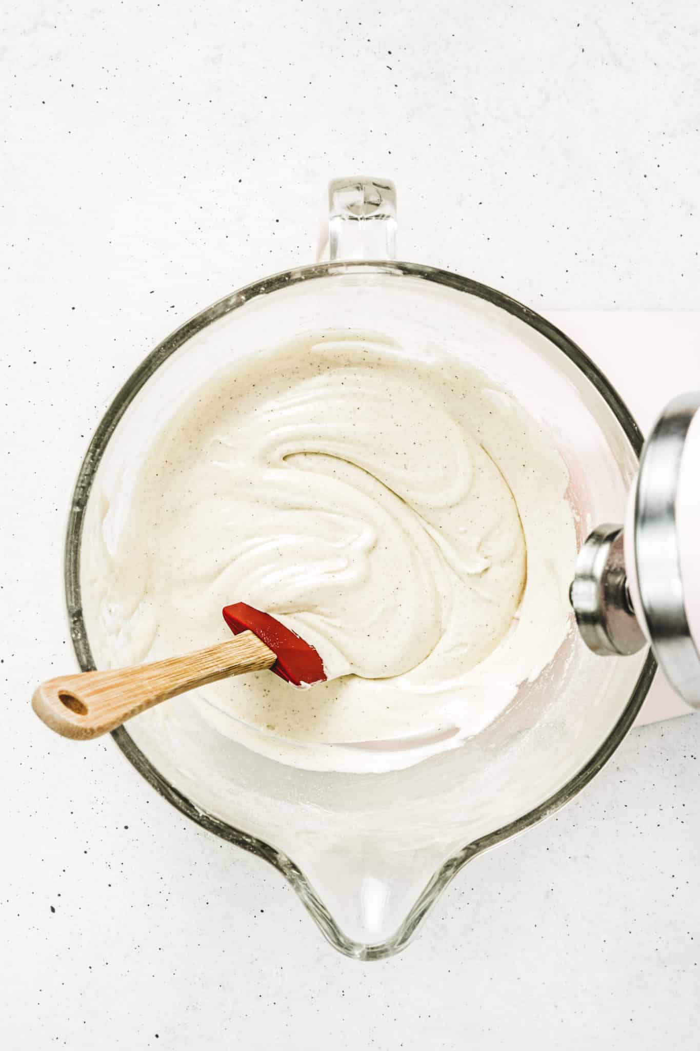Large bowl with cake batter
