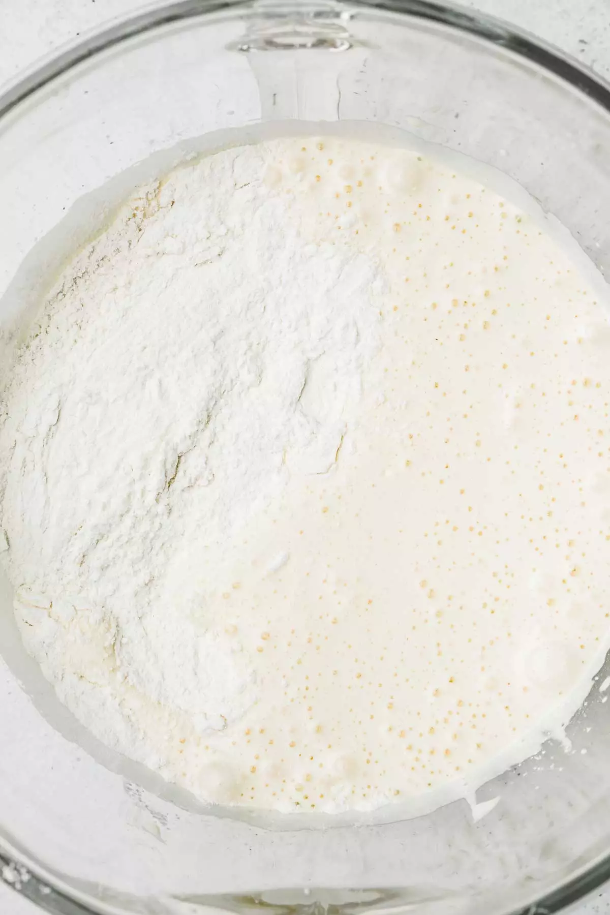 cuve avec préparation molly cake et farine