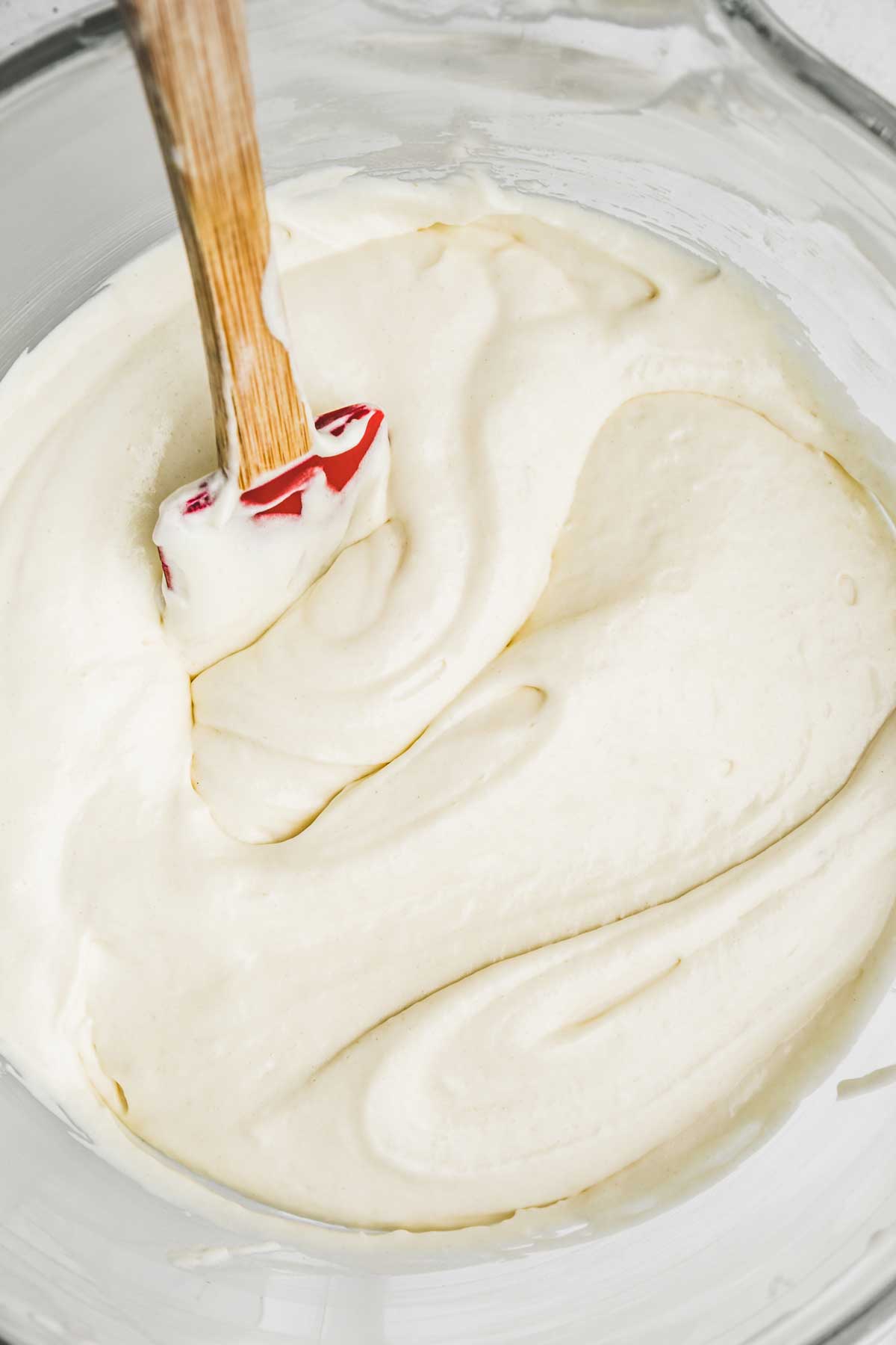 large bowl with sponge cake batter