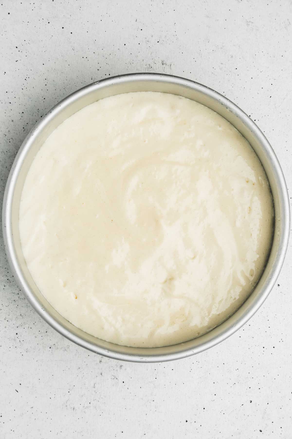 sauce pan with cake batter