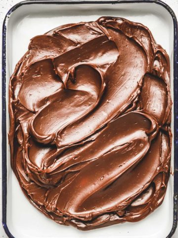 Chocolate ganache on a plate