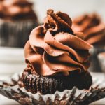 Cupcakes with whipped chocolate ganache