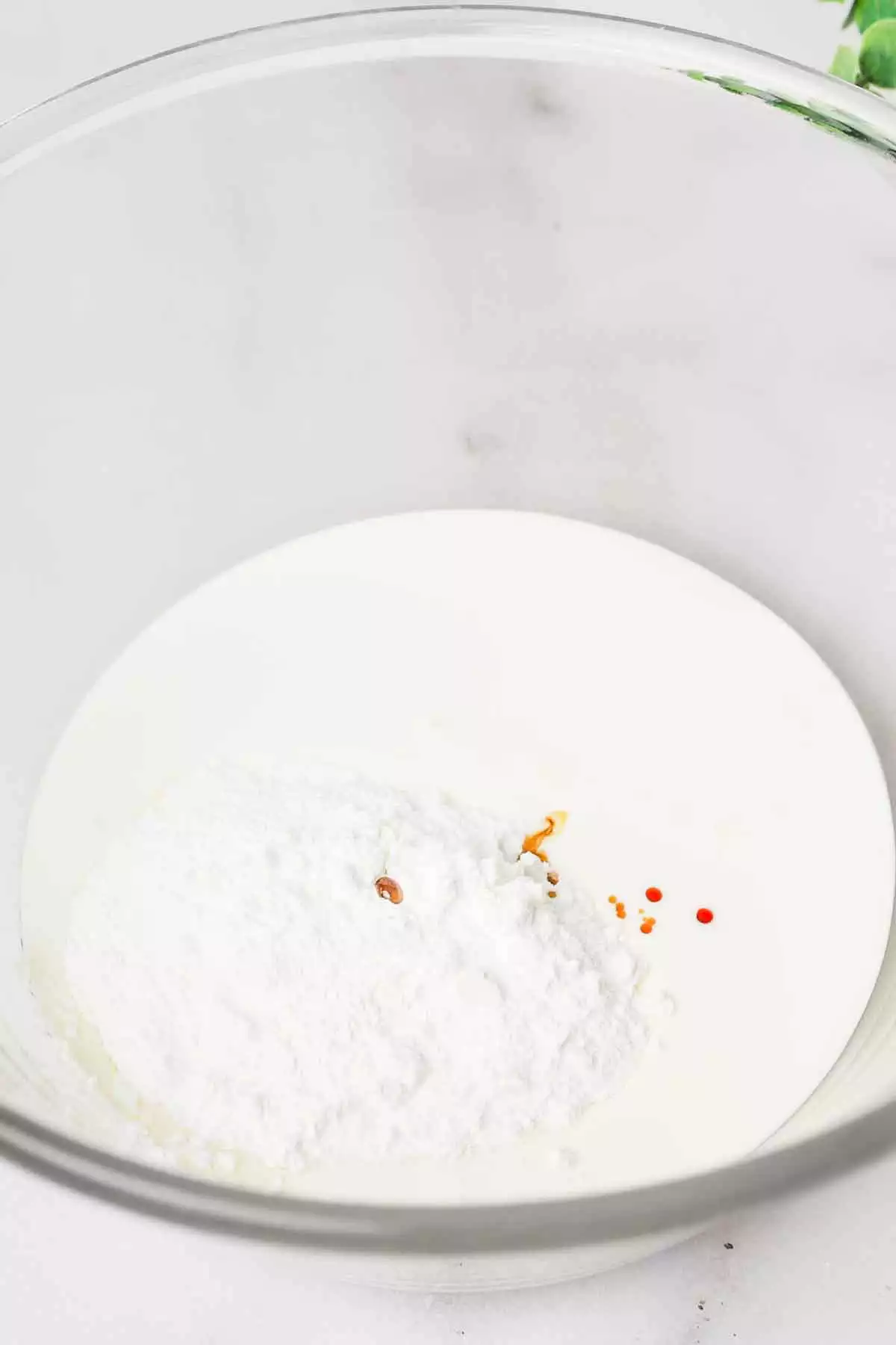 mixing bowl with whipped cream