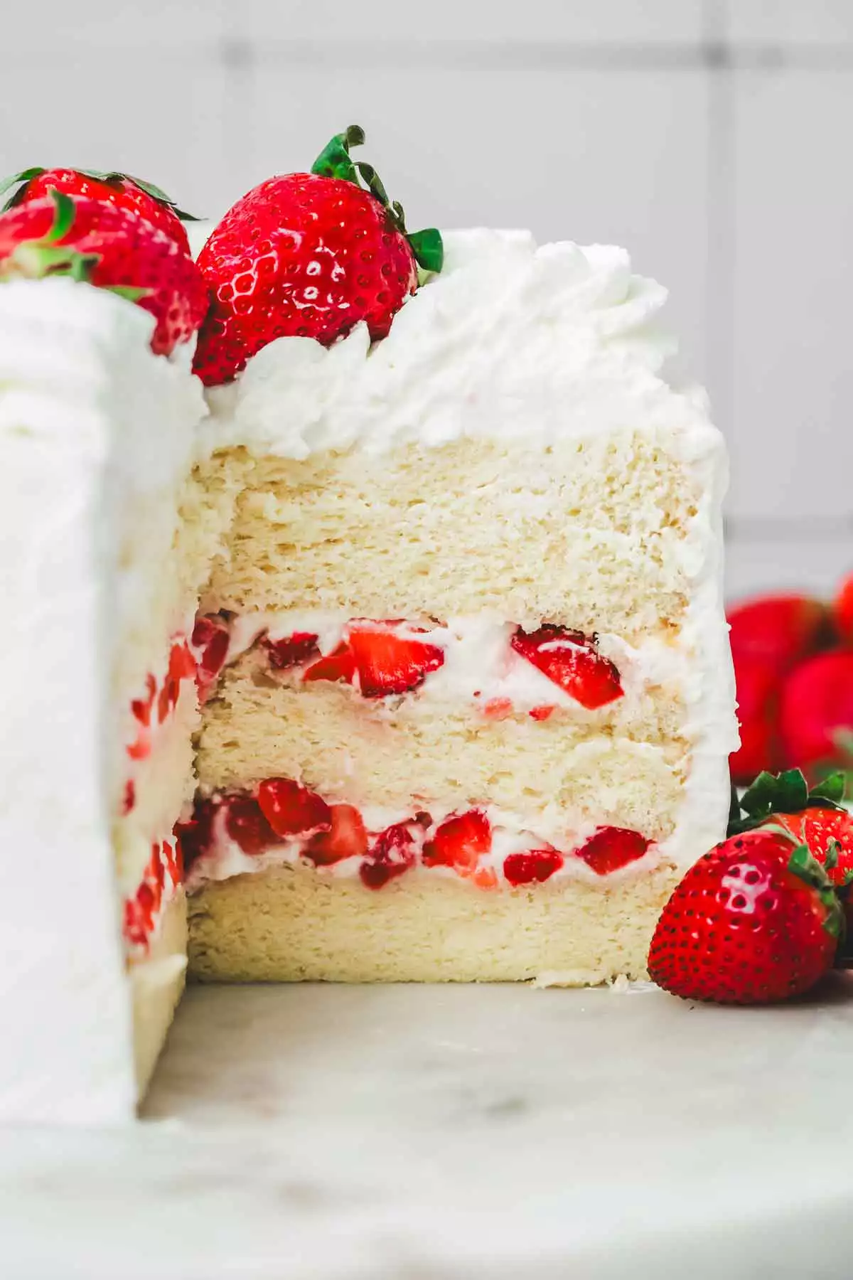 chiffon cake filled with strawberry filling