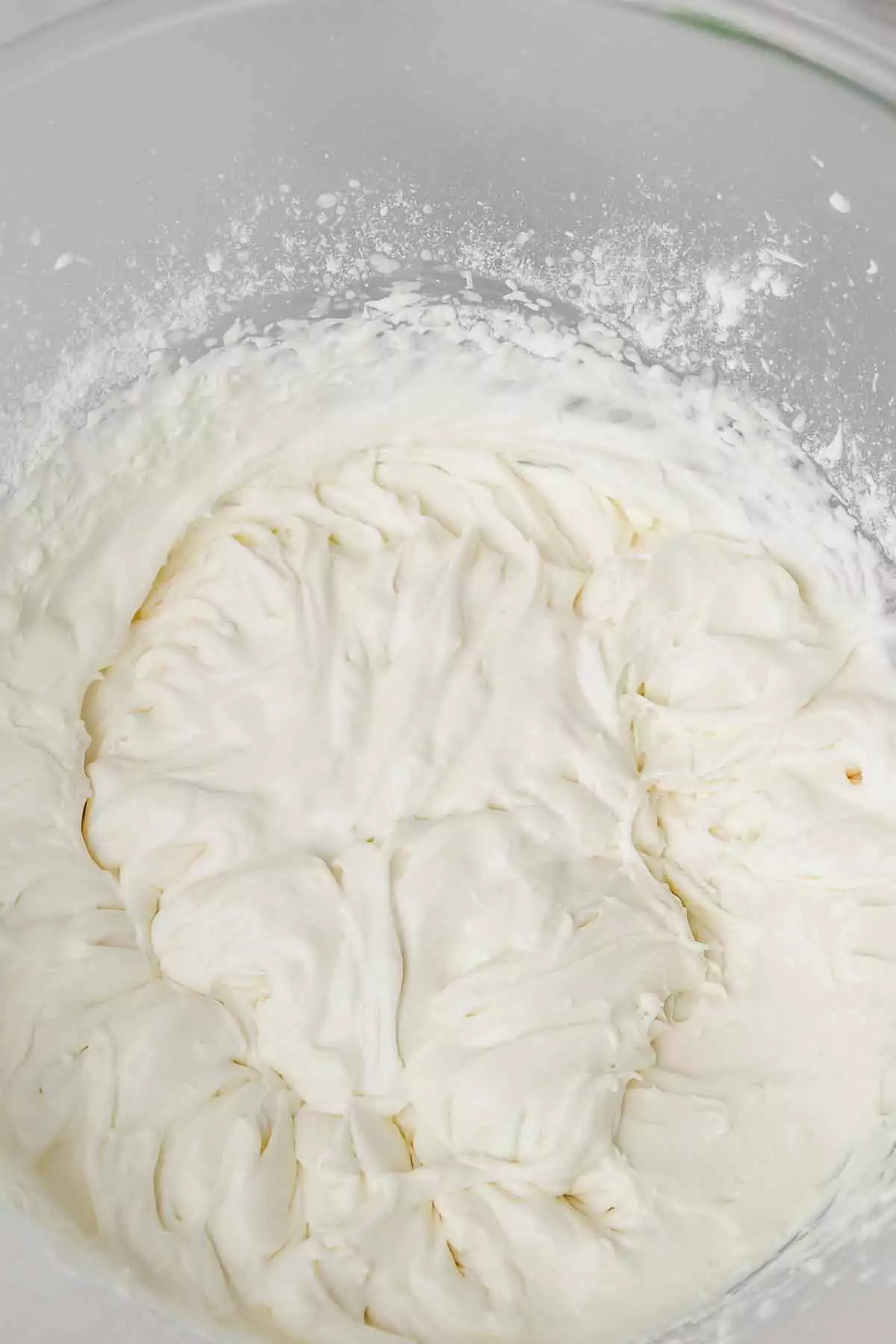 mixing bowl with whipped cream