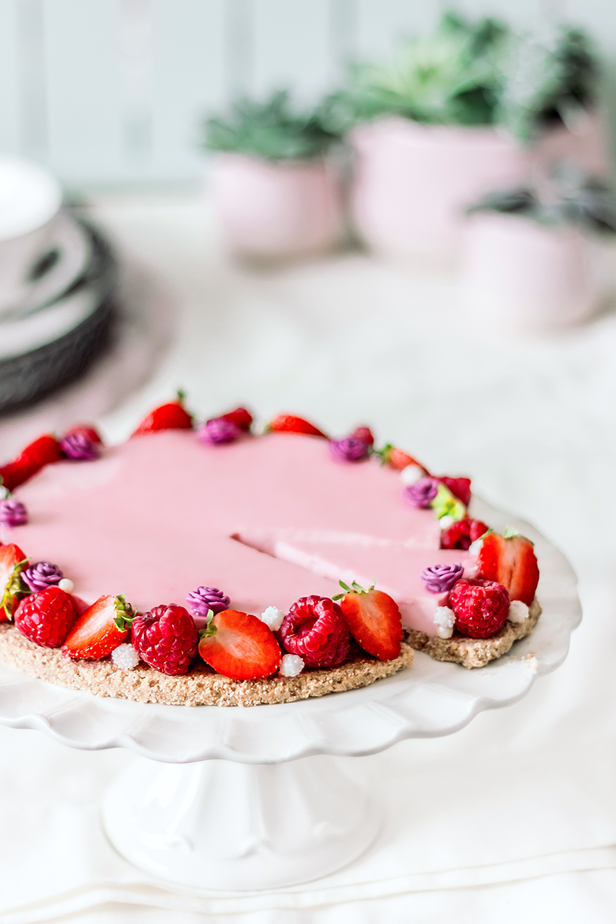 Tarte mousse de framboises