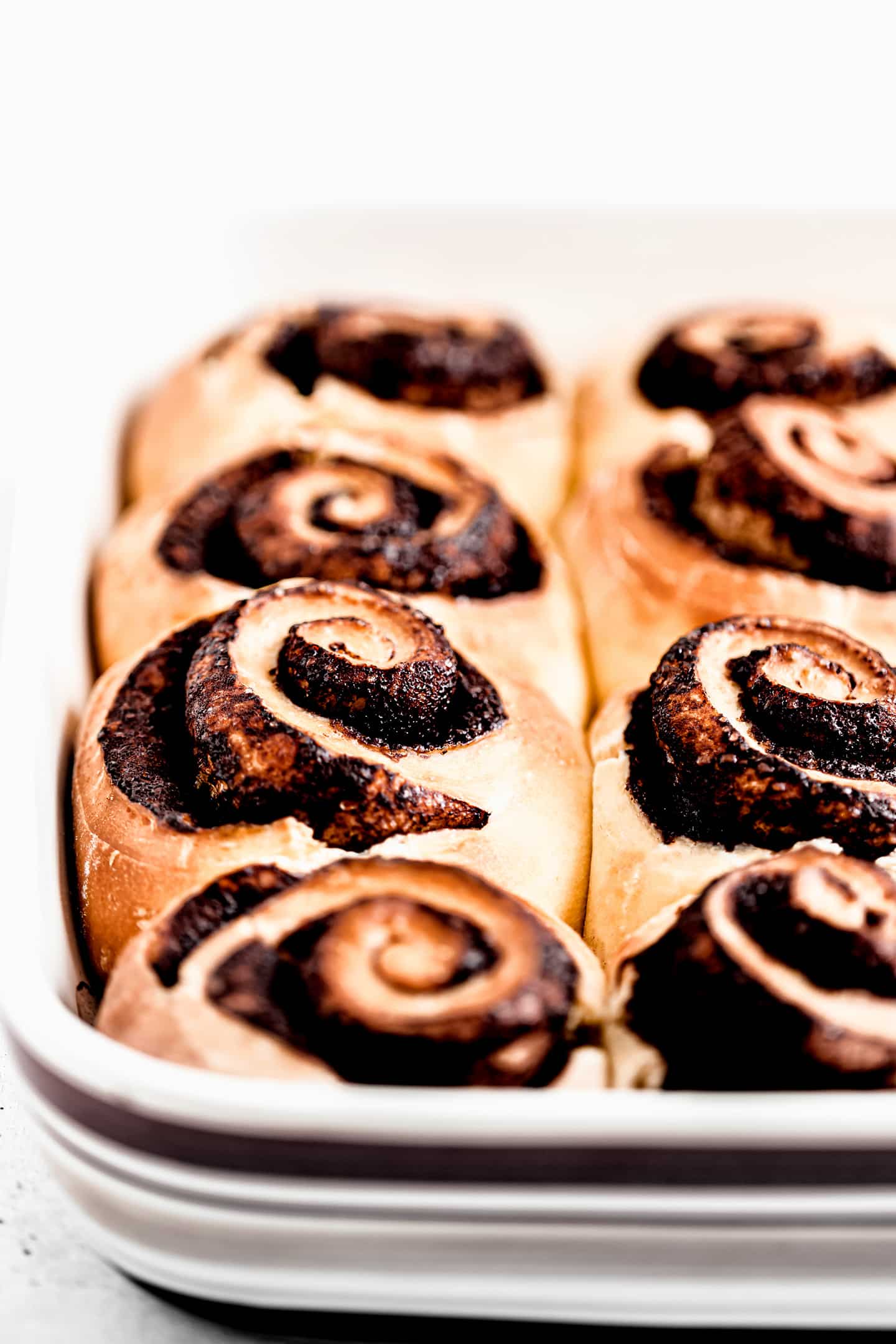 Chocolate rolls on a dish