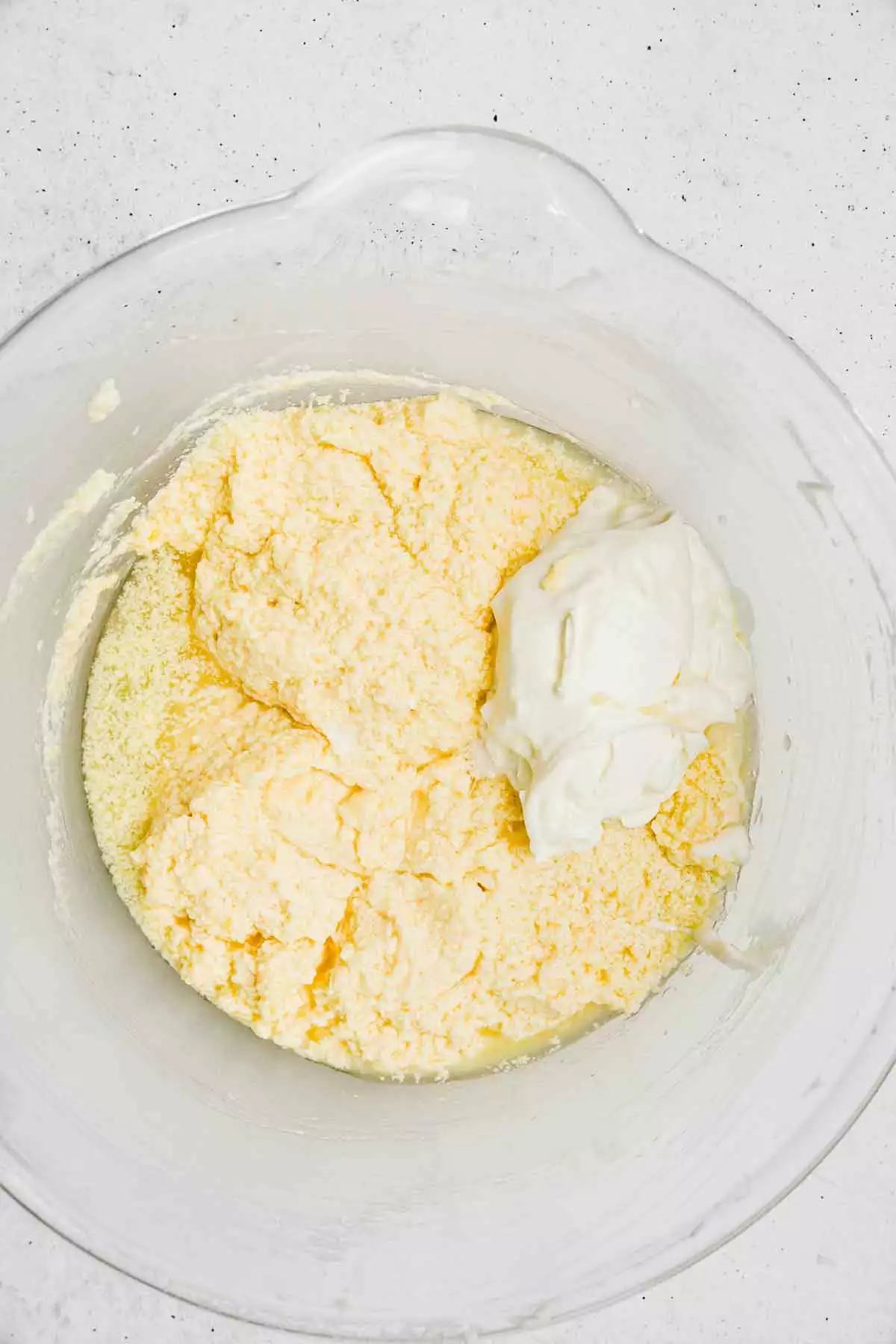 Large bowl with lemon batter