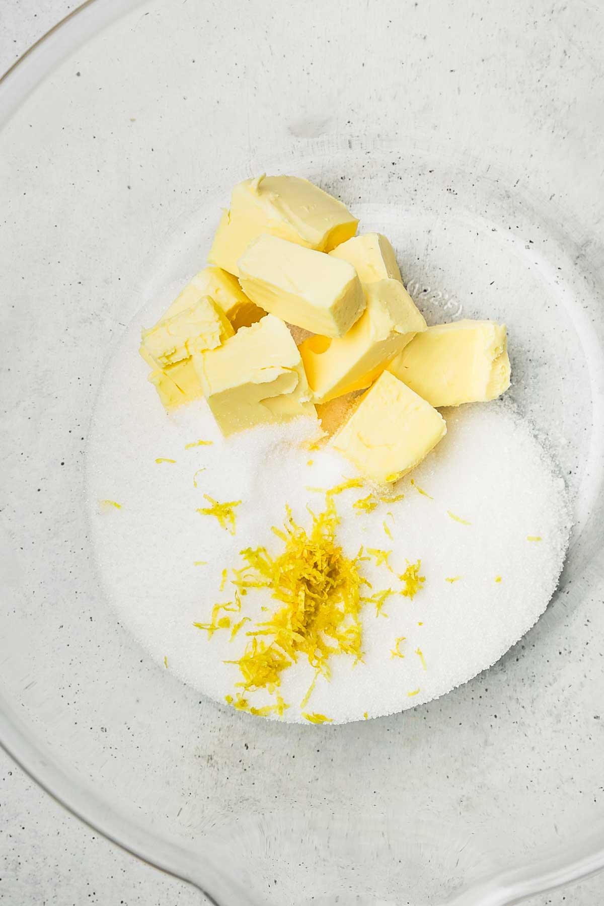 large bowl with butter and sugar