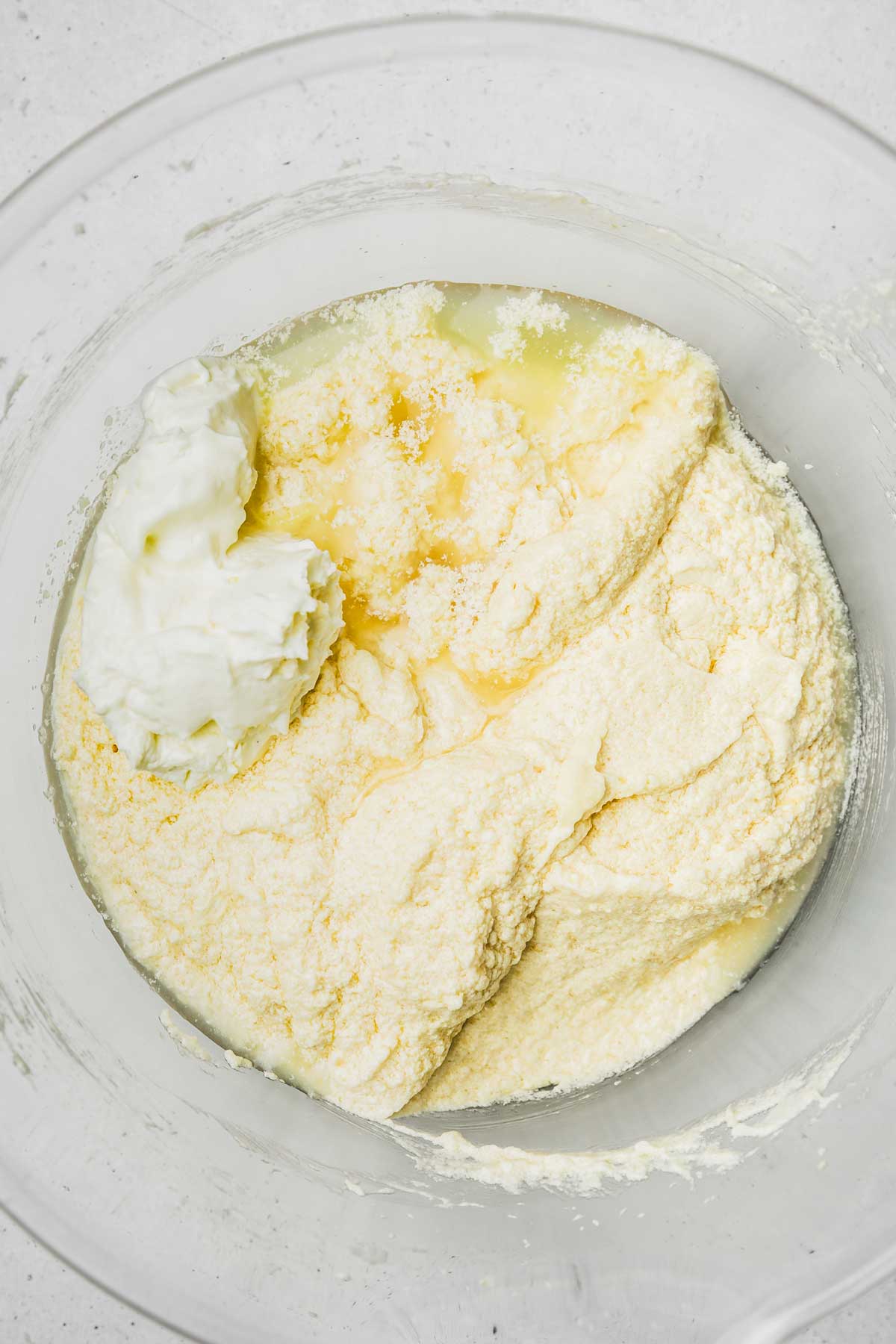 mixing bowl with cake batter