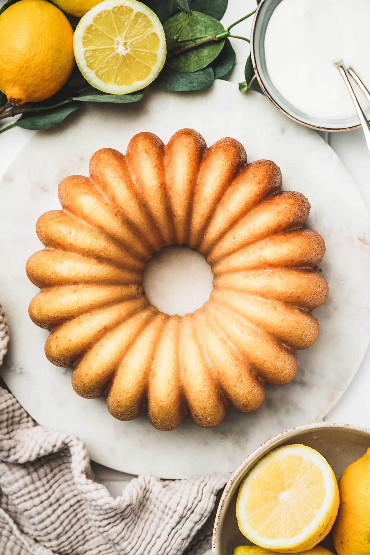 baked bundt cake on a plate
