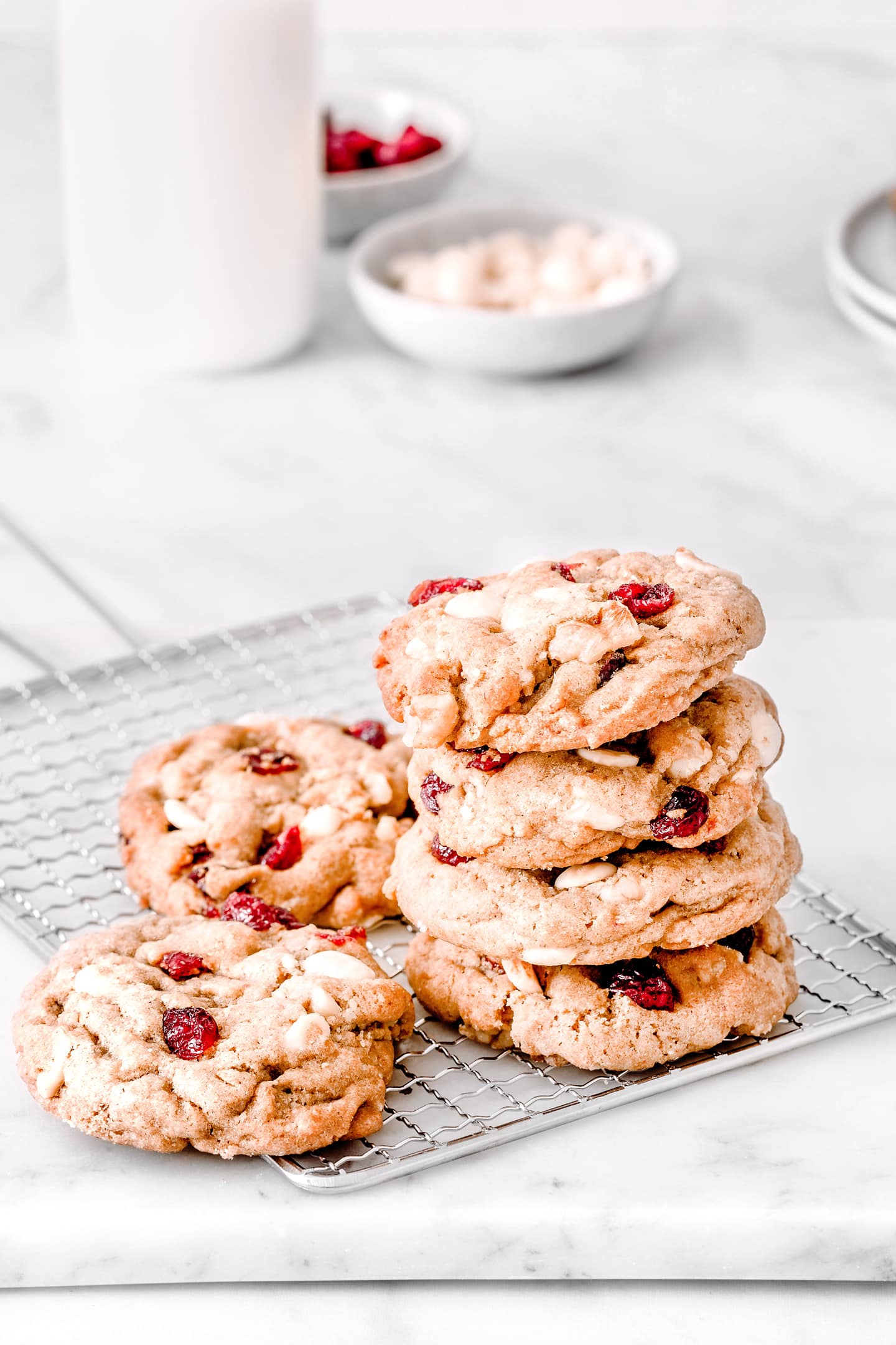 Chewy cranberry chocolate chip cookies