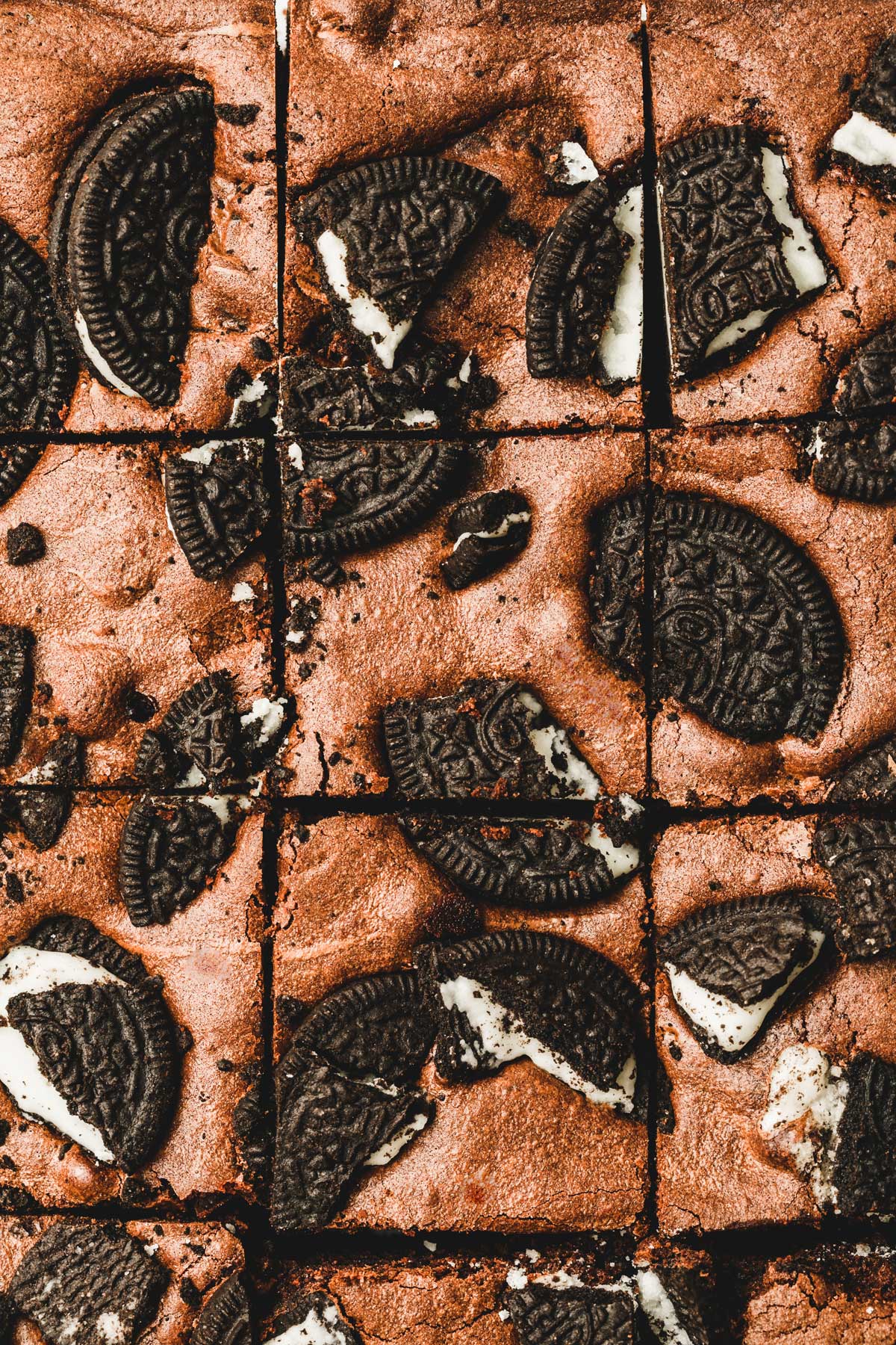 sliced oreo brownies