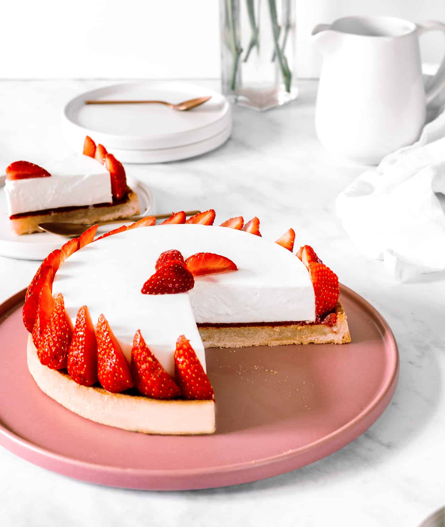 Tarte cheesecake aux fraises