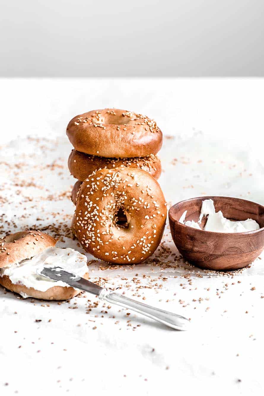 bagels with cream cheese