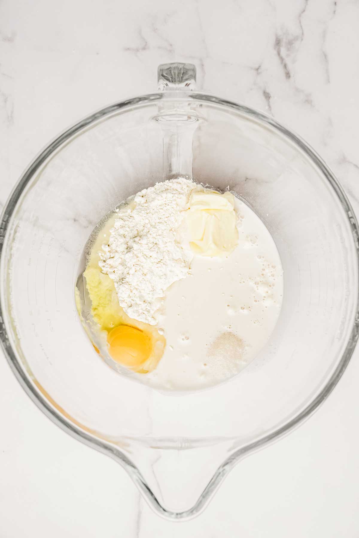 Large bowl with ingredients