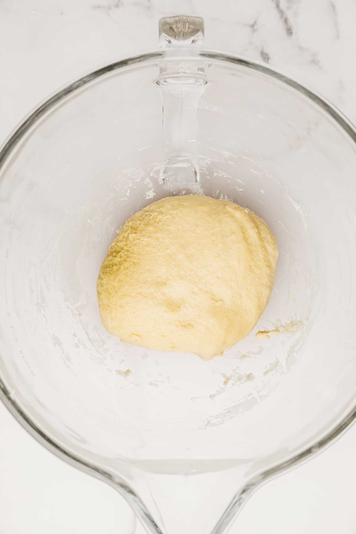 Mixing bowl with bread dough