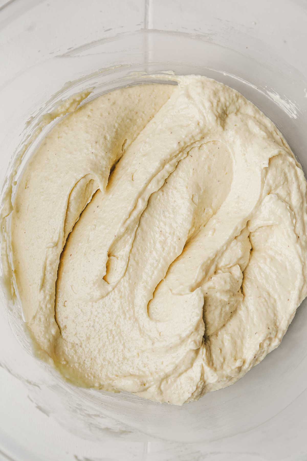 large bowl with almond cream