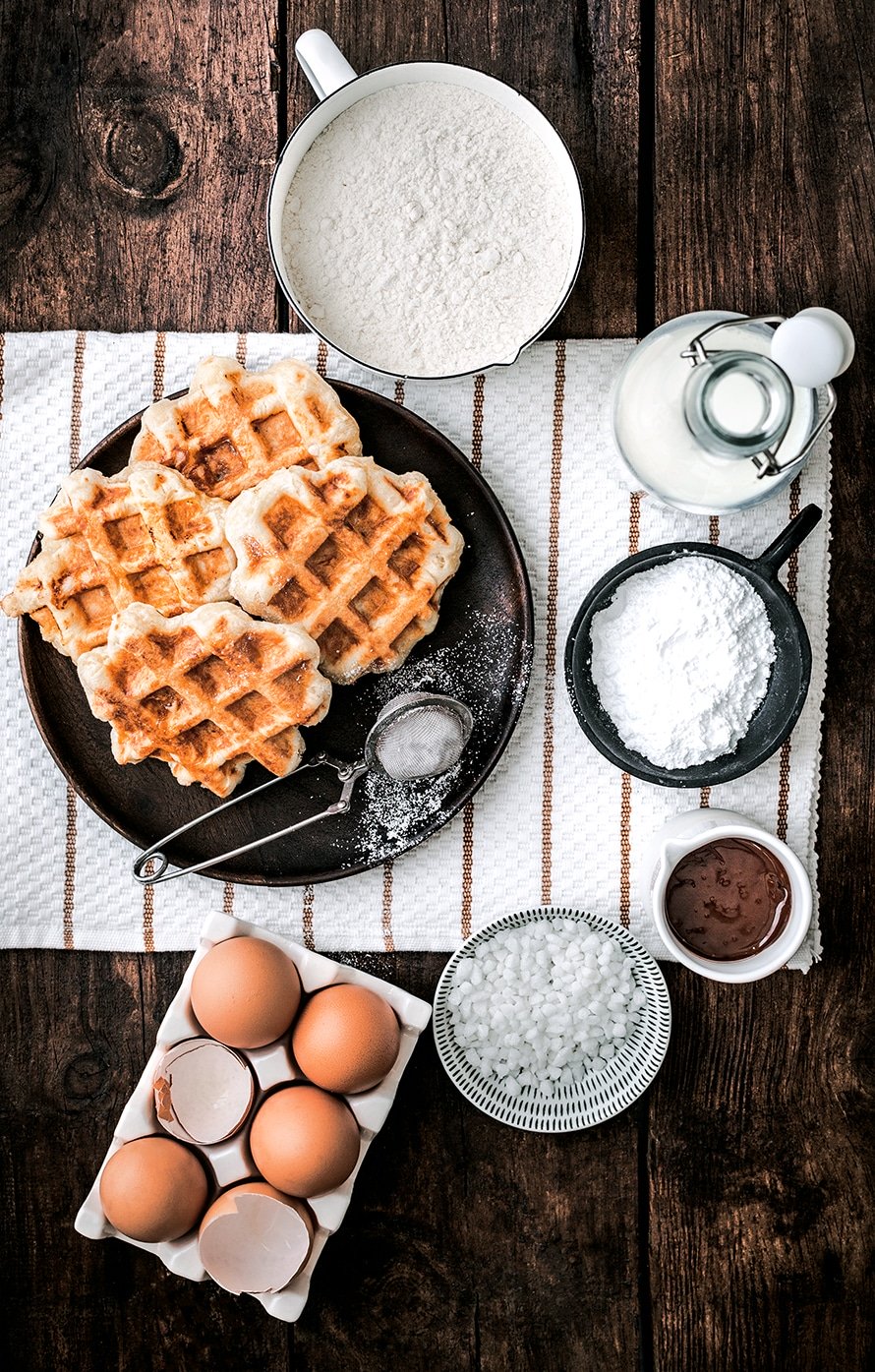 belgian waffles with ingredients