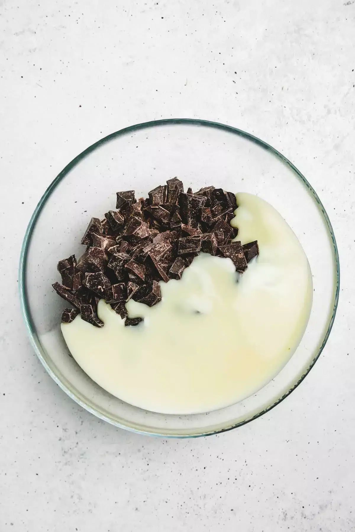 Medium bowl with chocolate and condensed milk