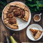 Rustic pie almonds and pears