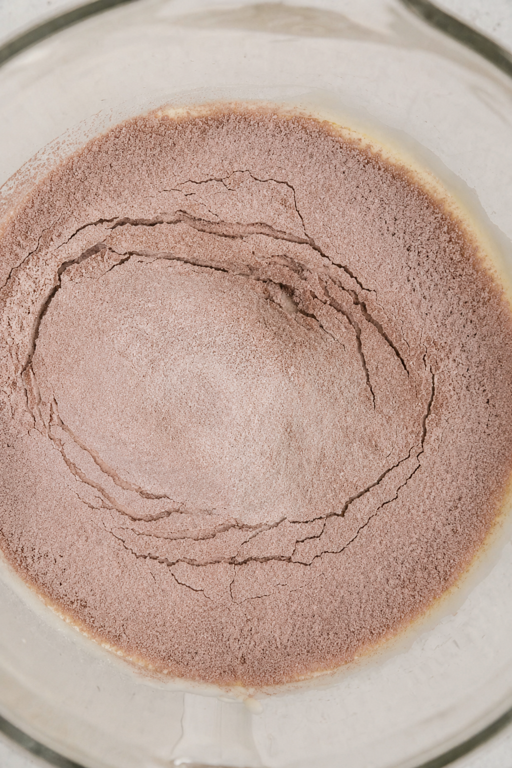 Chocolate genoise batter with cocoa powder and flour mixture
