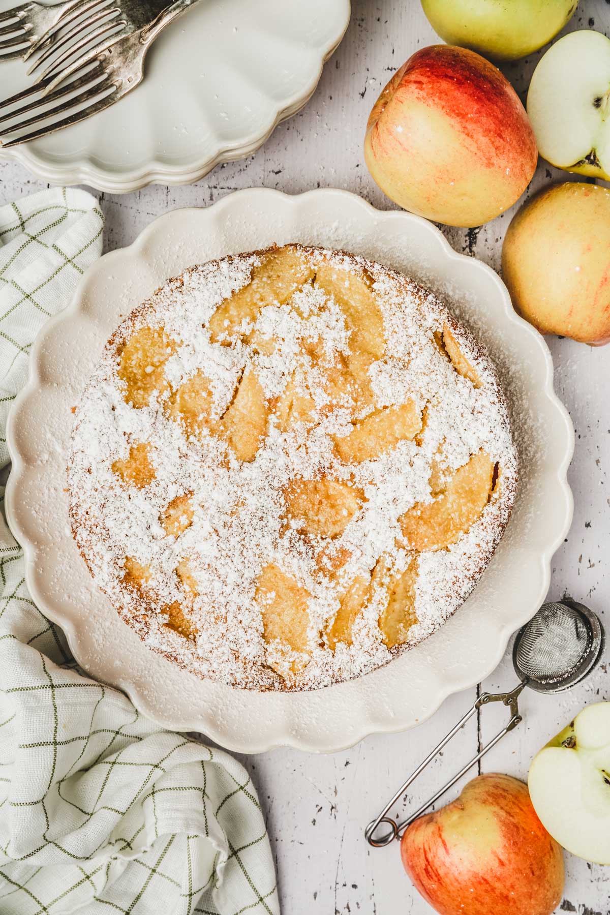 apple cake on a plate