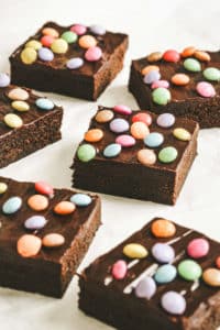 Brownie fondant auw smarties