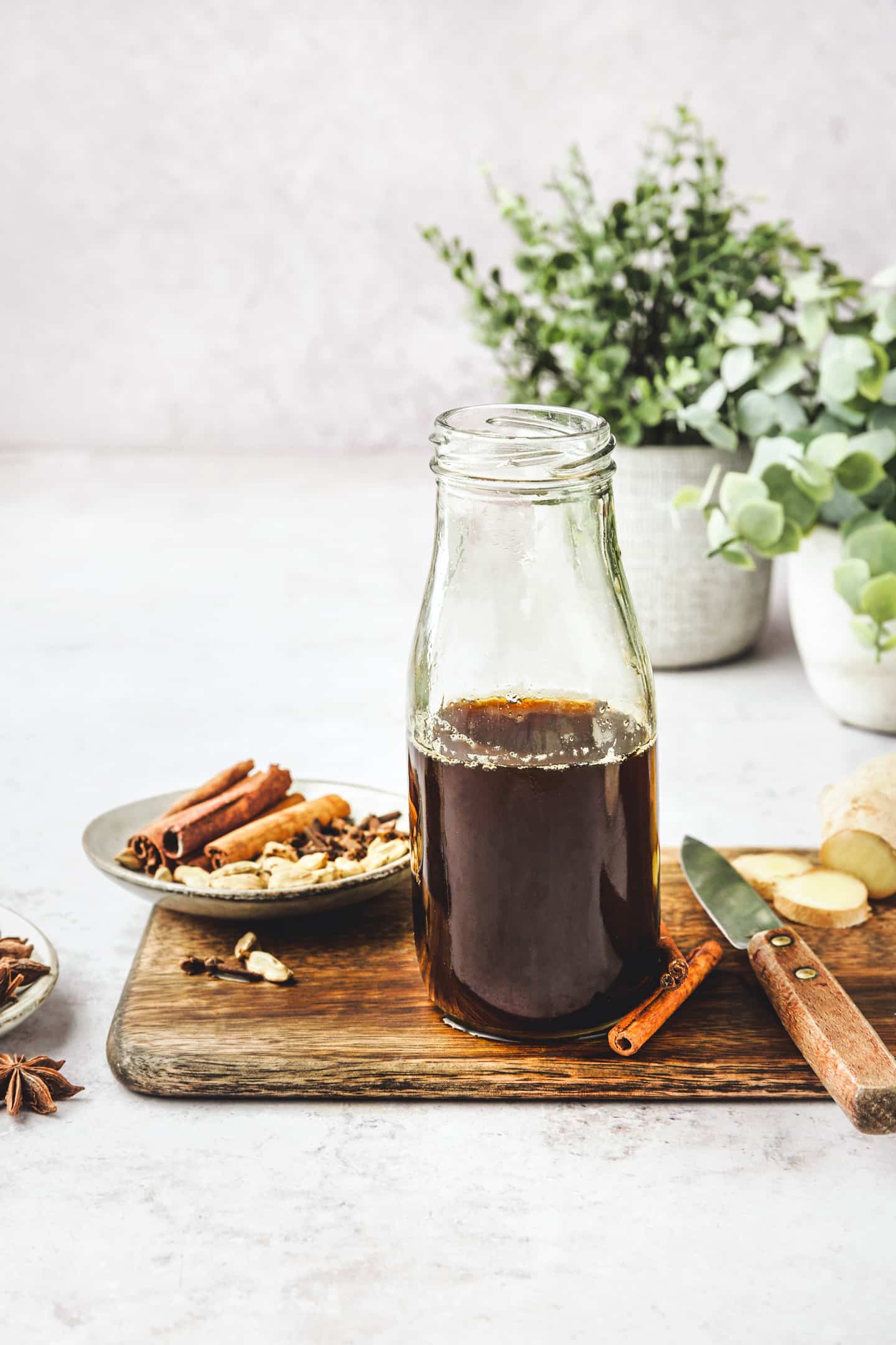 Concentré de chai tea dans une bouteille
