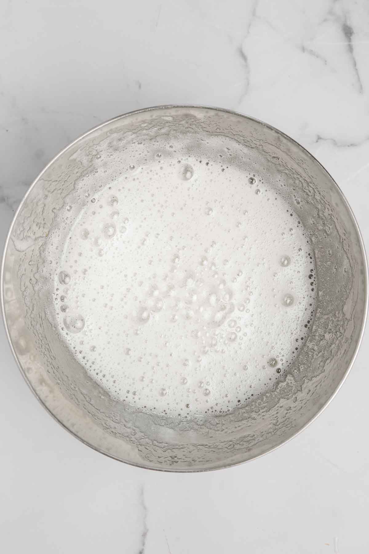 mixing bowl with white mixture