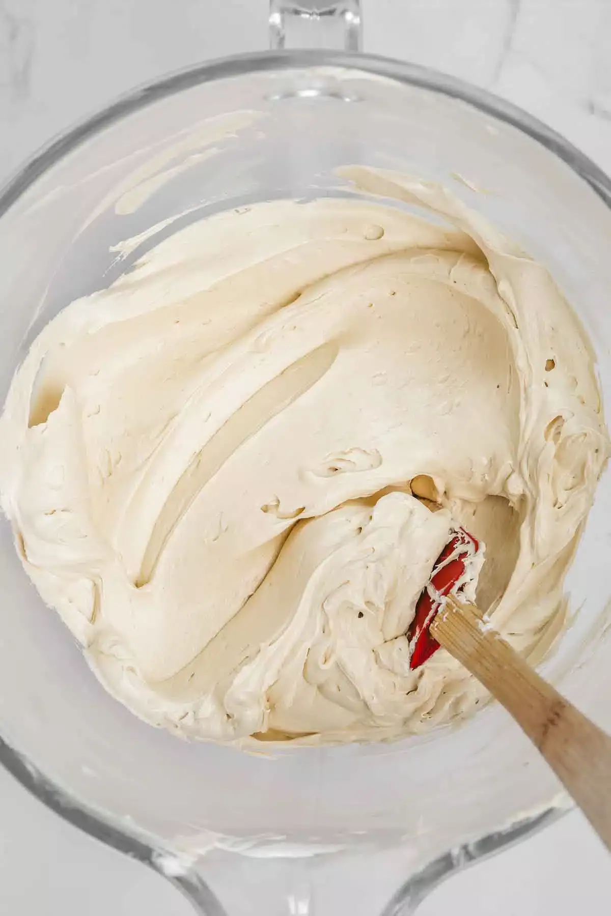 mixing bowl with biscoff buttercream