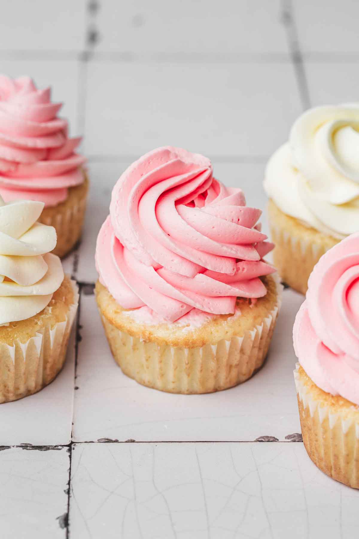 cupcakes topped with russian buttercream frosting