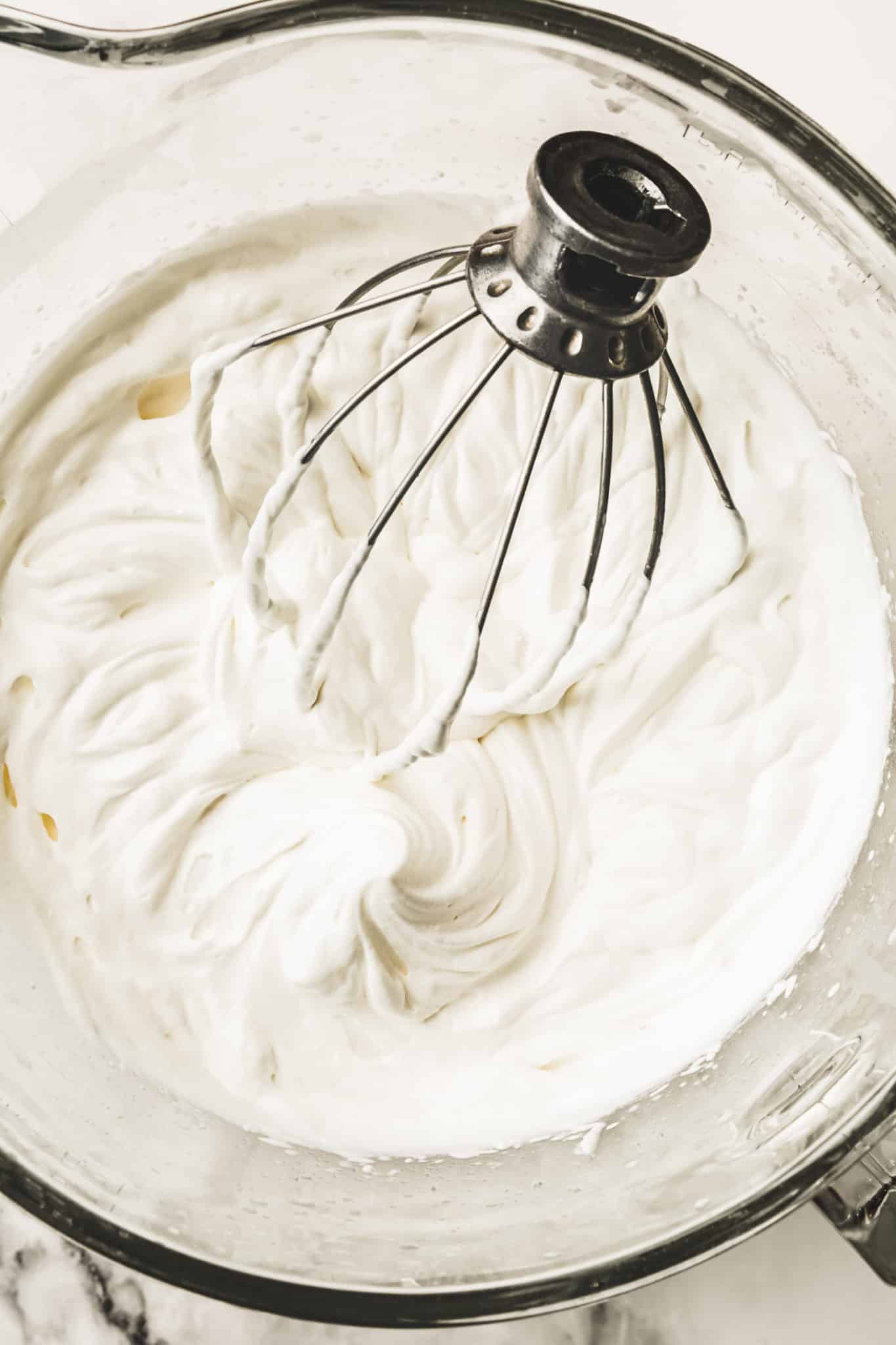 mixing bowl with a mascarpone frosting
