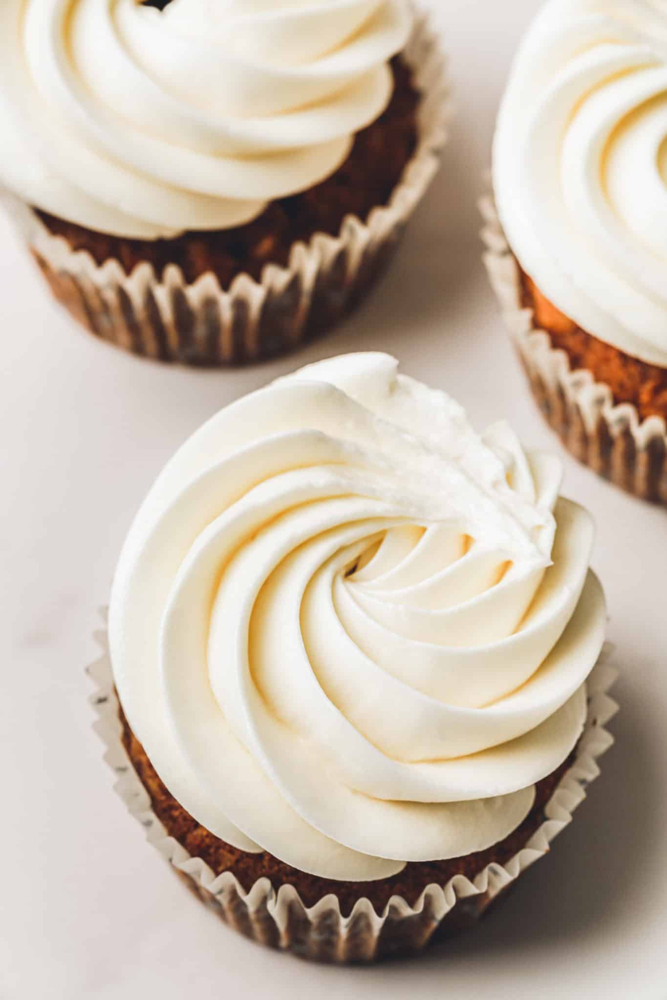 cream cheese frosting on cupcakes