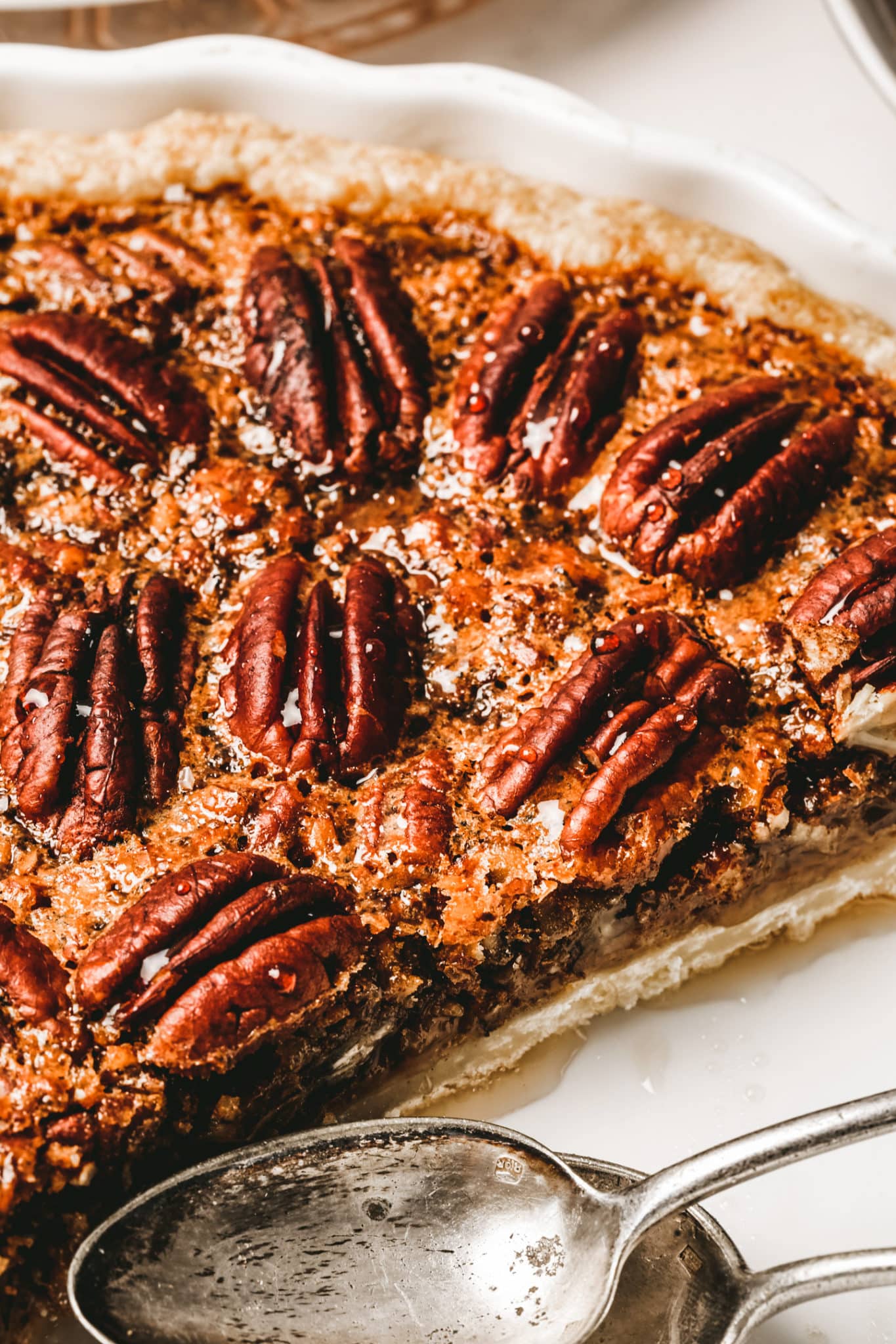 Part de noix de pecan découpée