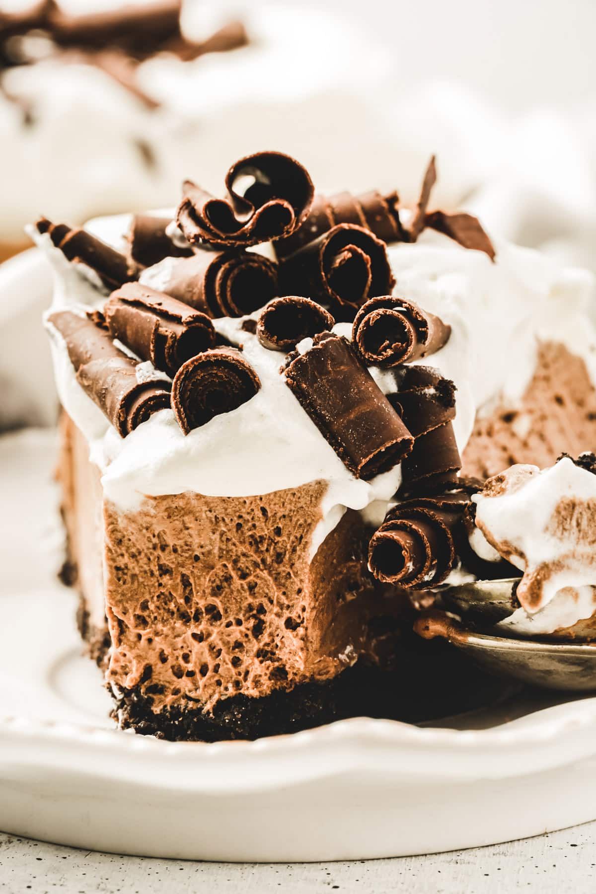 Chocolate pie on a plate