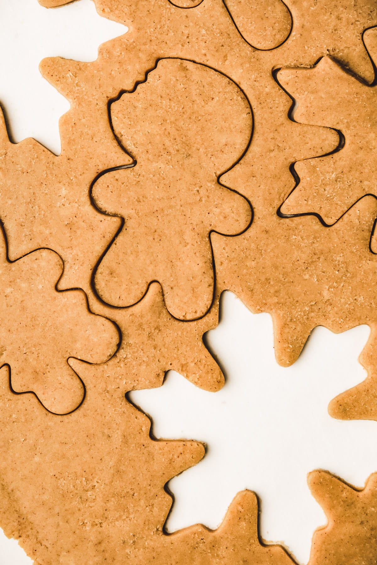 Gingerbread cookie dough cut out