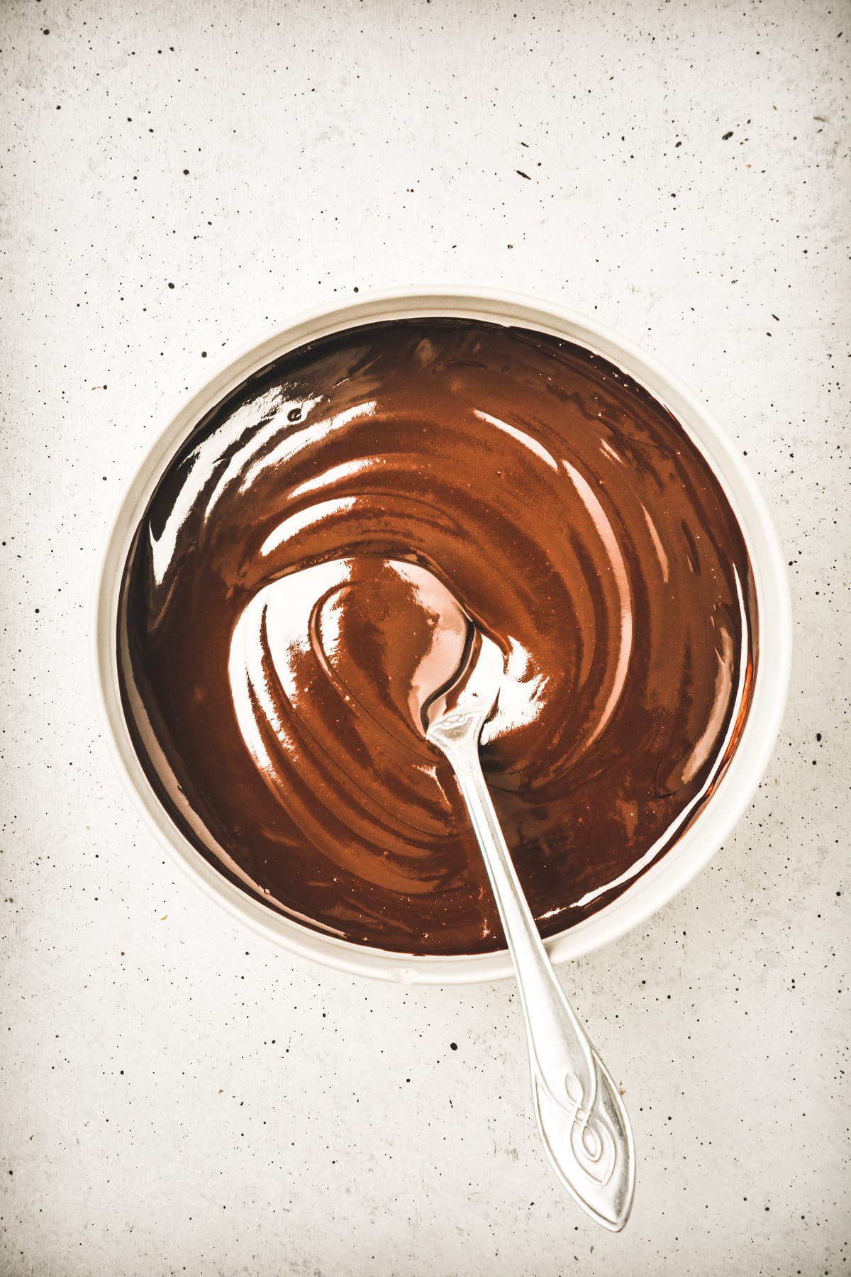 Large bowl with chocolate ganache