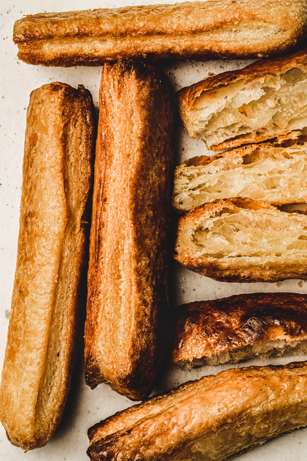 baked french puff pastry on a table