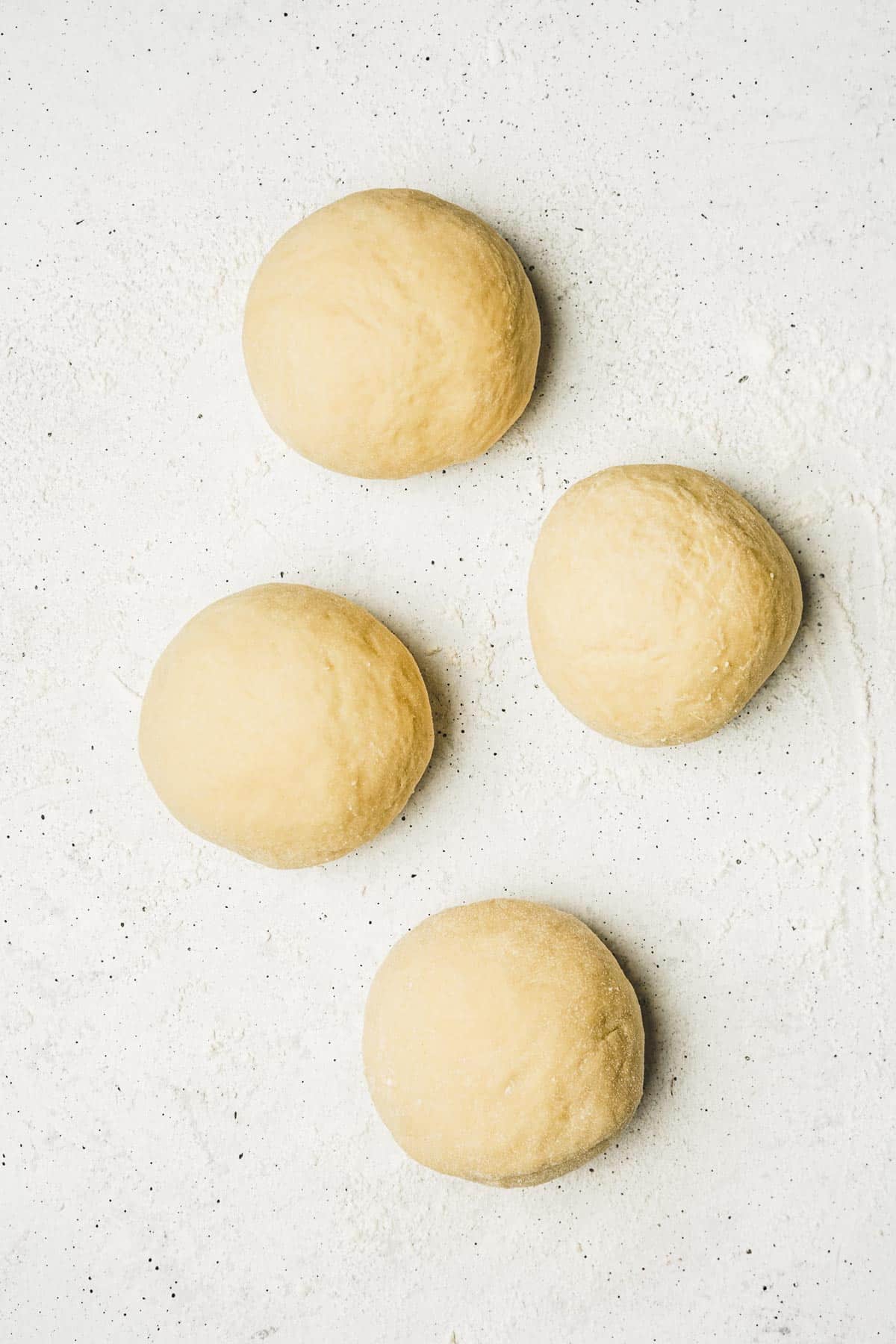 4 balls of dough