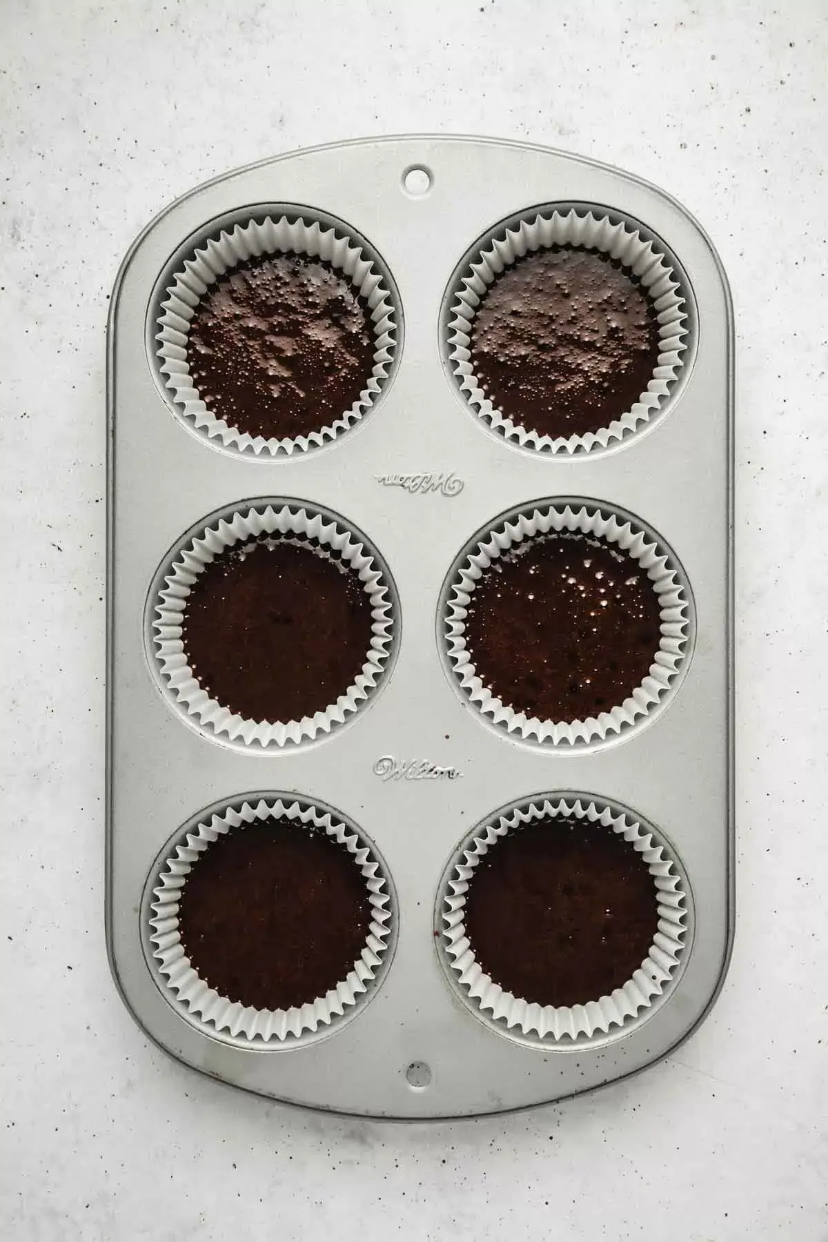 Chocolate cupcakes before baking