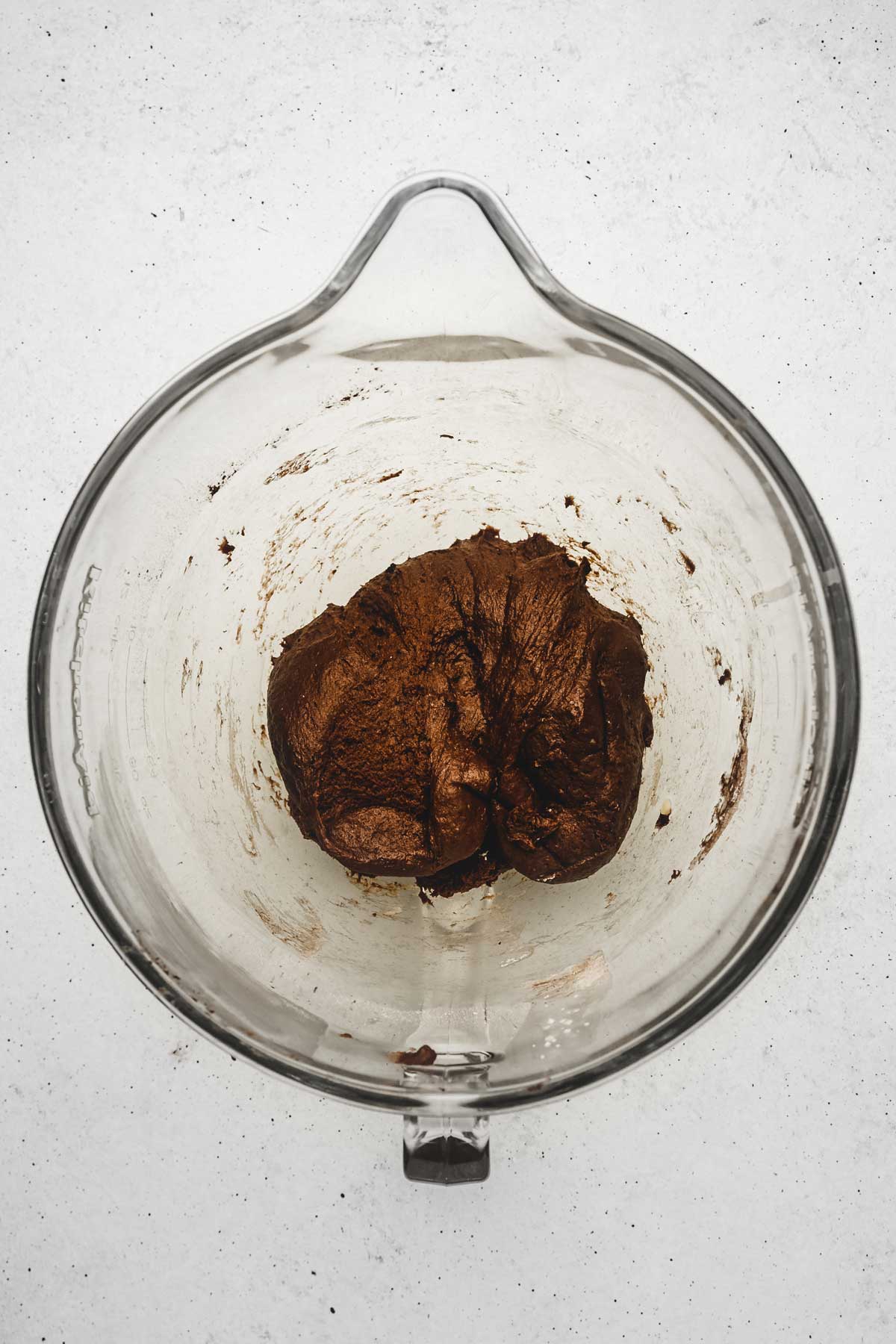 Mixing bowl with chocolate dough