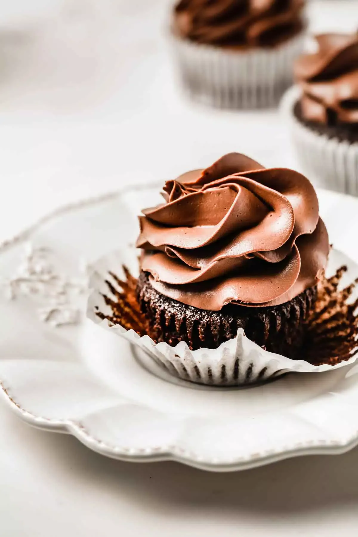 chocolate cupcake on a plate