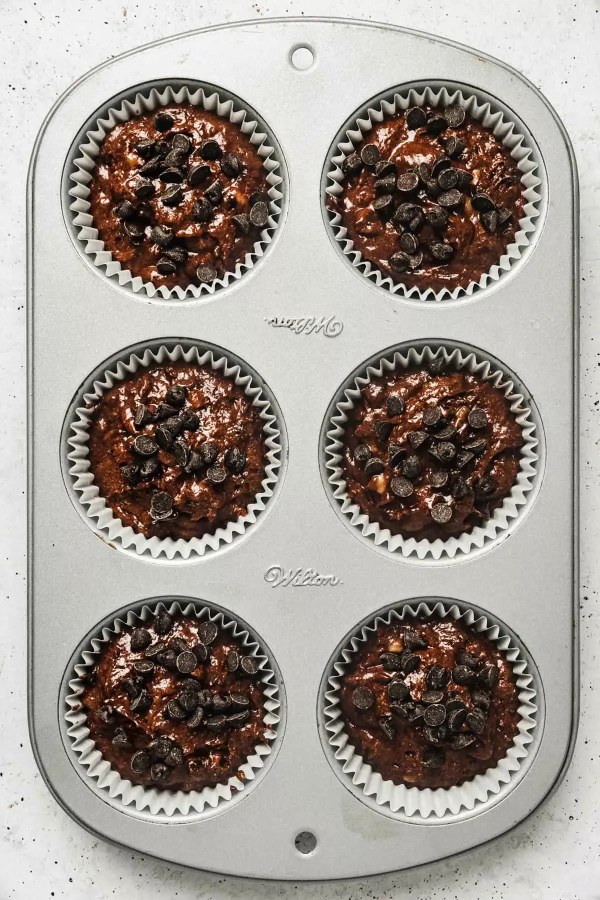 Muffins banane chocolat avant cuisson